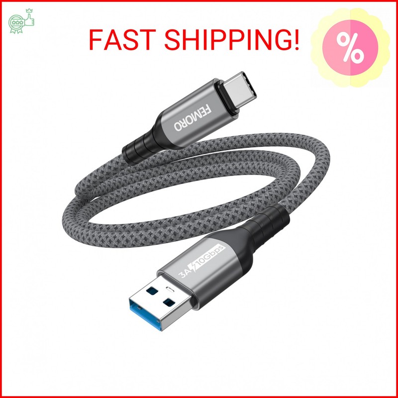 FEMORO USB A to USB C Data Cable 3ft, USB 3.1/3.2 Gen 2 A to Type C 10Gbps High