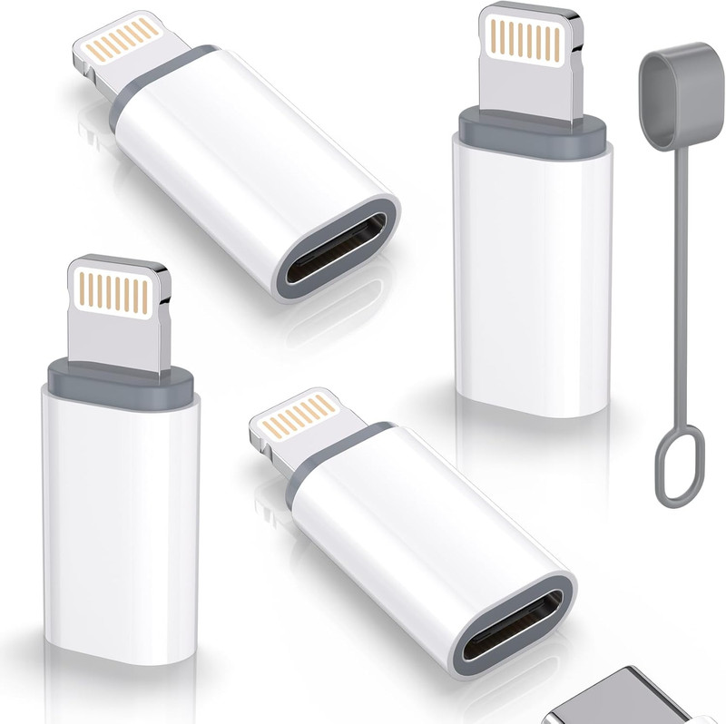 USB C Type C to Lightning Adapter Mfi Certified 4 Pack 27W Fast Charging Supp... gallery