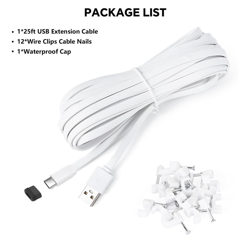 25ft Power Cable for eufy SoloCam S220/S340, C210, Power Extension Cable for ... gallery