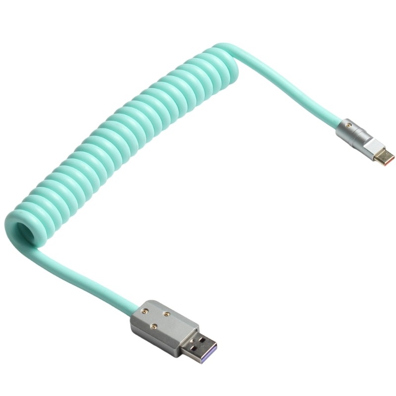 Fast Speed PD100W Charging Cord Spring Cable Wire USB C Reinforced Construction gallery
