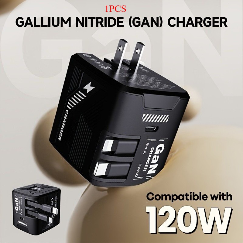 Fast-Charging Compact Durable Sturdy Intelligent Versatile 120W GaN Fast Charger