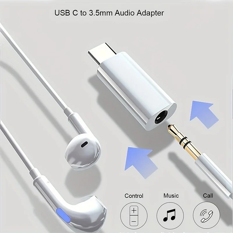 2 Pack USB-C Type C Adapter Port to 3.5MM Aux Audio Jack Earphone Headphone Car gallery