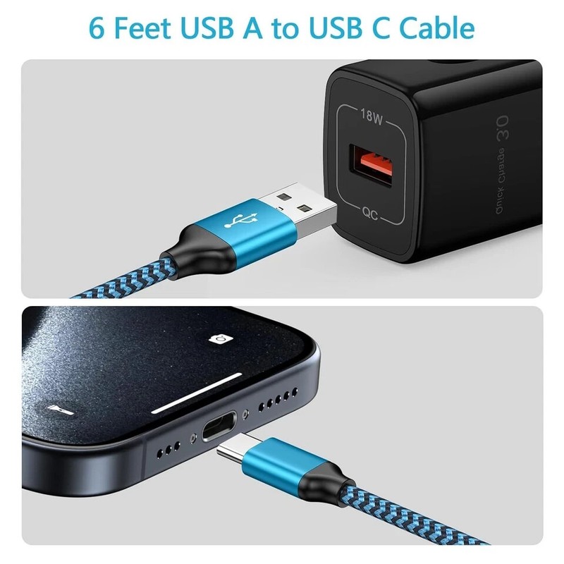 FiveBox 2Pack 6ft Fast Charging Cable Charger for iPhone 16e, 16, 16 Pro gallery
