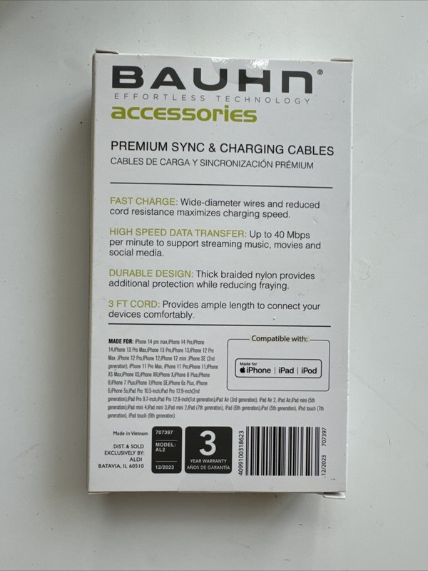 BAUHN 2X USB-A to Lightnin Cables gallery