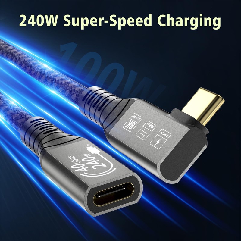 USB4 8K Cable 0.5M Thunderbolt 4 TypeC Male to Female Extension 40Gbps gallery