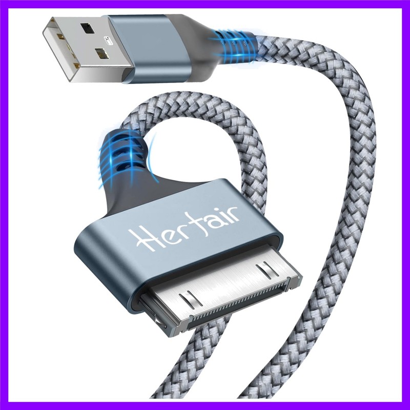 30 Pin to USB A Adapter Ipod Charger Nylon Braided Fast Charging Data Cord Next