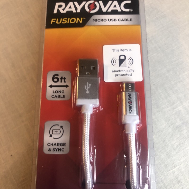 Rayovac Fusion 6 Foot Micro USB Cable Charge & Sync White 1 Pack gallery