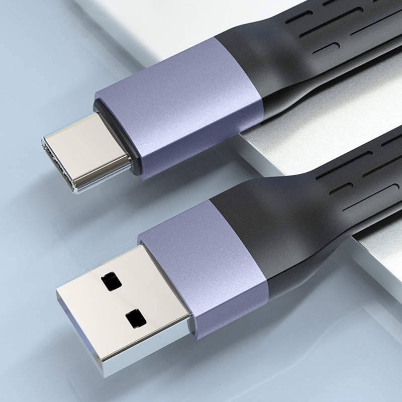 Flat Flexible USB A C Charging Cable 15cm 40Gbps Transfer 240W Quick Charging gallery