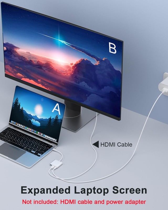 iPhone to HDMI Adapter for TV, USB C Converter Silver gallery