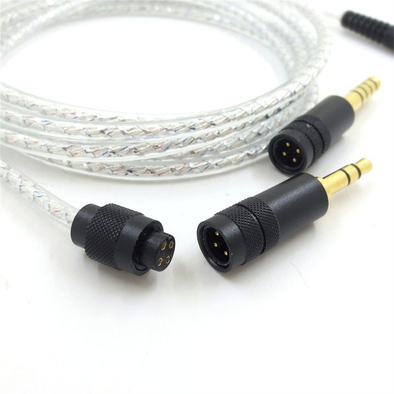 Three-Plug Silver-Plated Headphone Upgrade Cable 1 Set 4.4mm Headphone Cable
