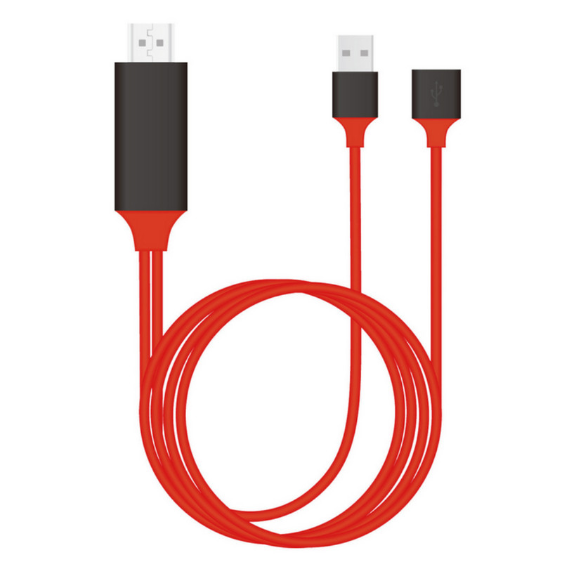 1080P HDMI Mirroring Cable Phone to HDTV TV Cord Adapter For iPhone/iPad/Samsung