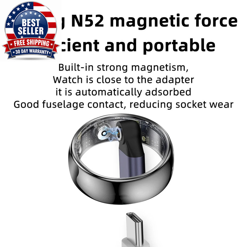 Type-C to Smart Ring Charging Adapter with a round Connector and Magnetic Functi gallery