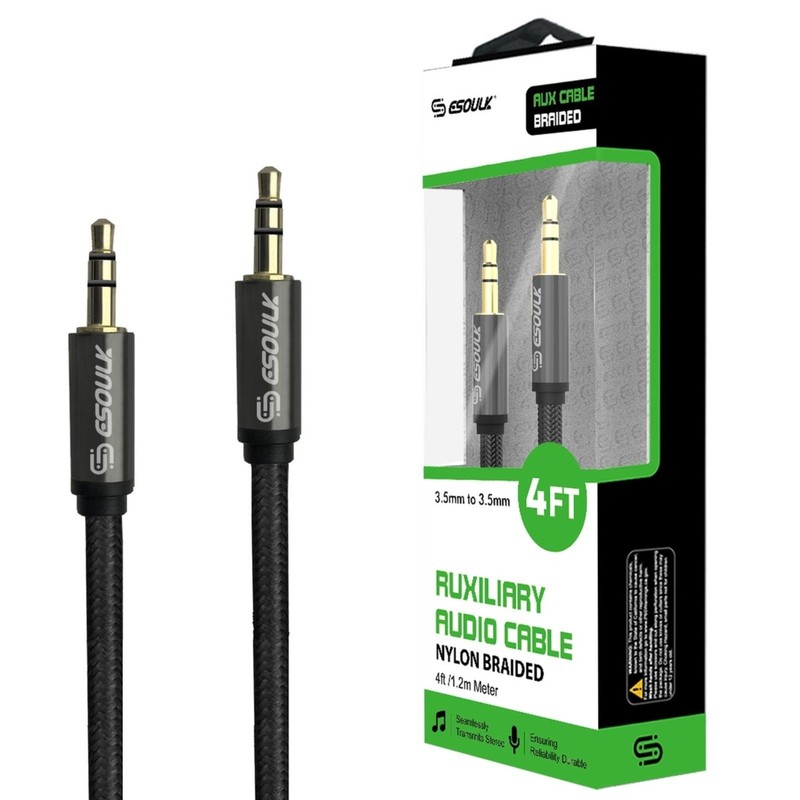 Esoulk Premium Aux Audio Cable 4ft AUX Cable for Headphones, iPod, iPhones, iPad