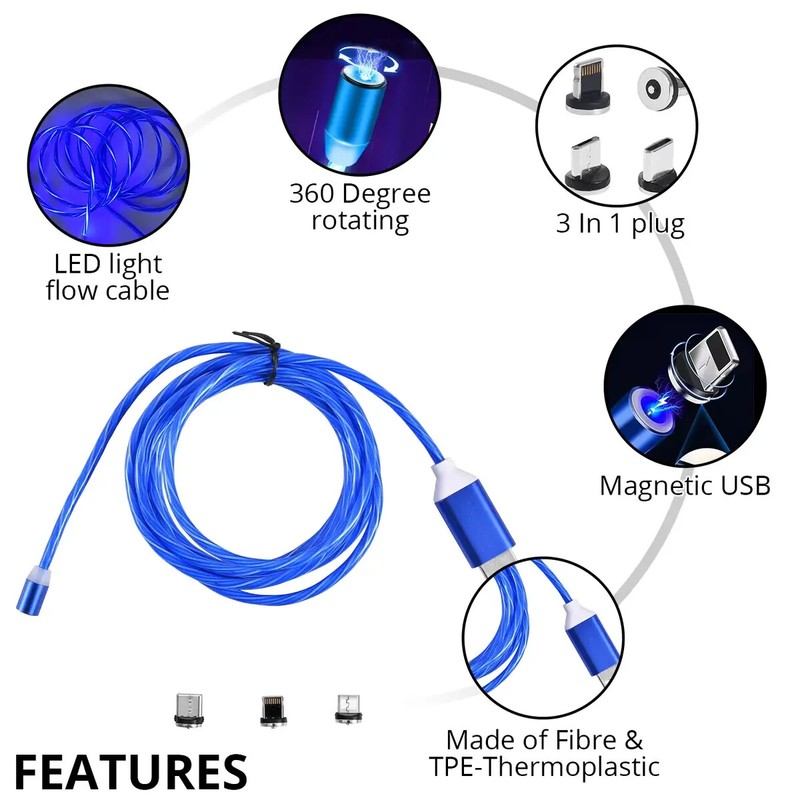 Light Up Phone Charger LED Fast Charging USB Cable Cord For iPhone Type C Micro gallery