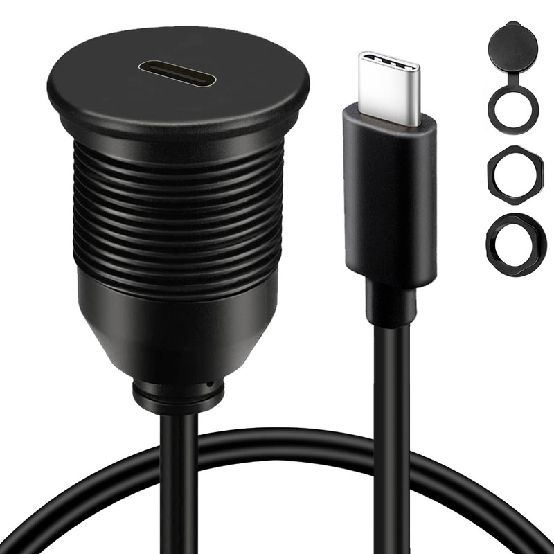 Single Port Type C 3.1 Car Flush Mount Cable USB C 3.1 Panel Mount Male to Fe…