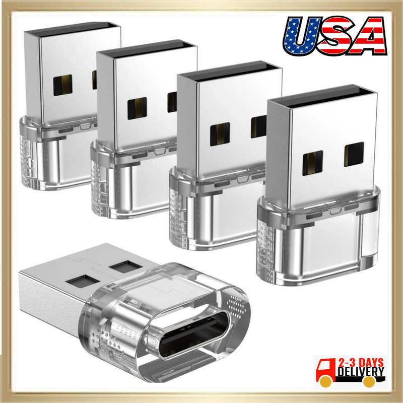 5-Pack USB C Female to USB Male Adapter Charger Converter to Multiple Devices