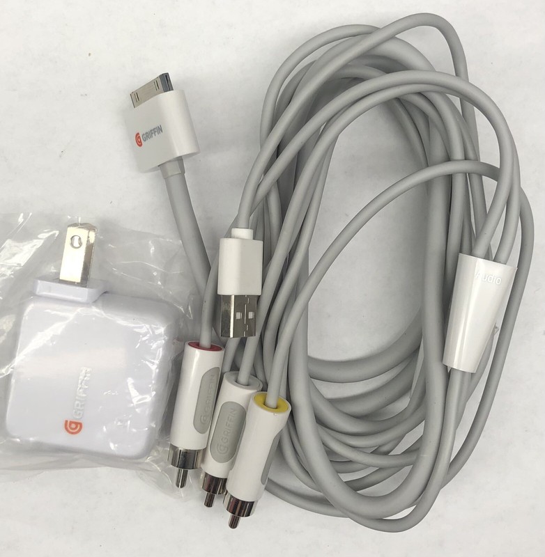 OEM Griffin AV Composite RCA Cable Adapter For Apple iPhone 3GS/4/4S, Ipod, Ipad