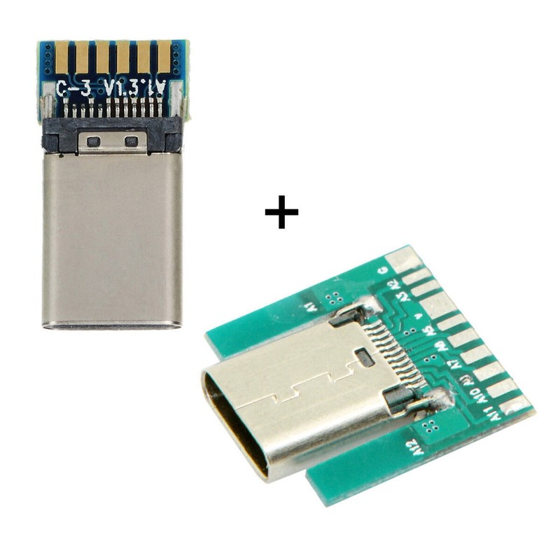 1set USB 3.1 Type C Male & Female Plug & Socket Connector SMT type with PC Board gallery