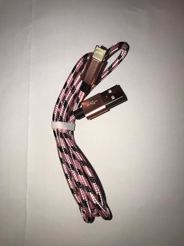 2 in 1 Braided USB Charger Data Charging Cable 1MLead For iPhone 7 8 X, Android