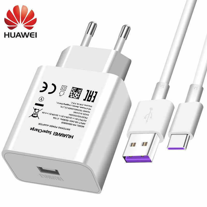 Original Huawei SuperCharge Wall Charger USB Type C Cable P20 P10+ Mate20 10 Pro