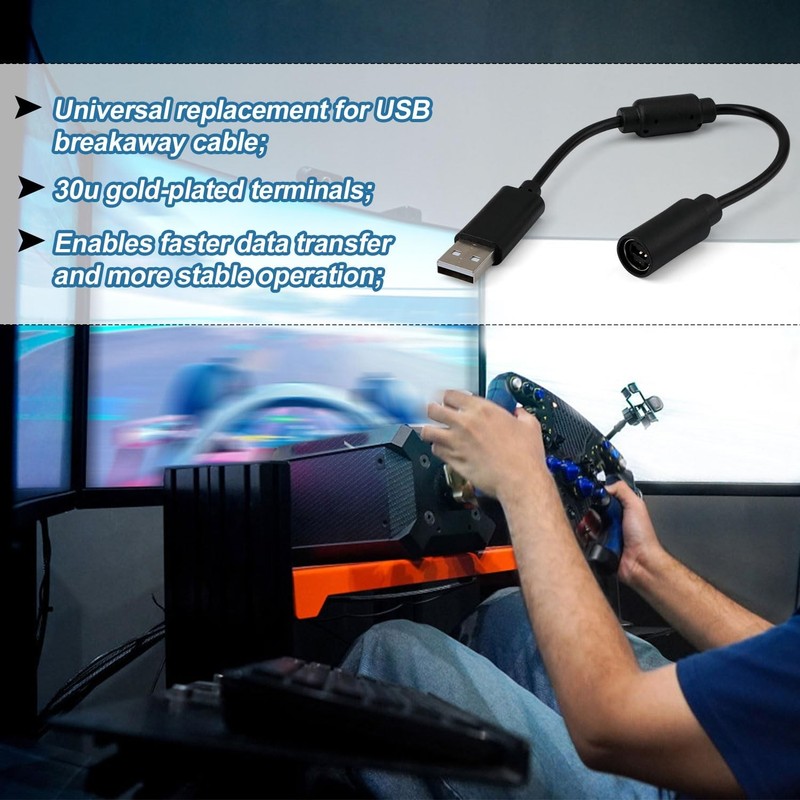 USB Breakaway Cable Compatible with Logitech G920, Ferrari 458 Fast Data Transmi gallery