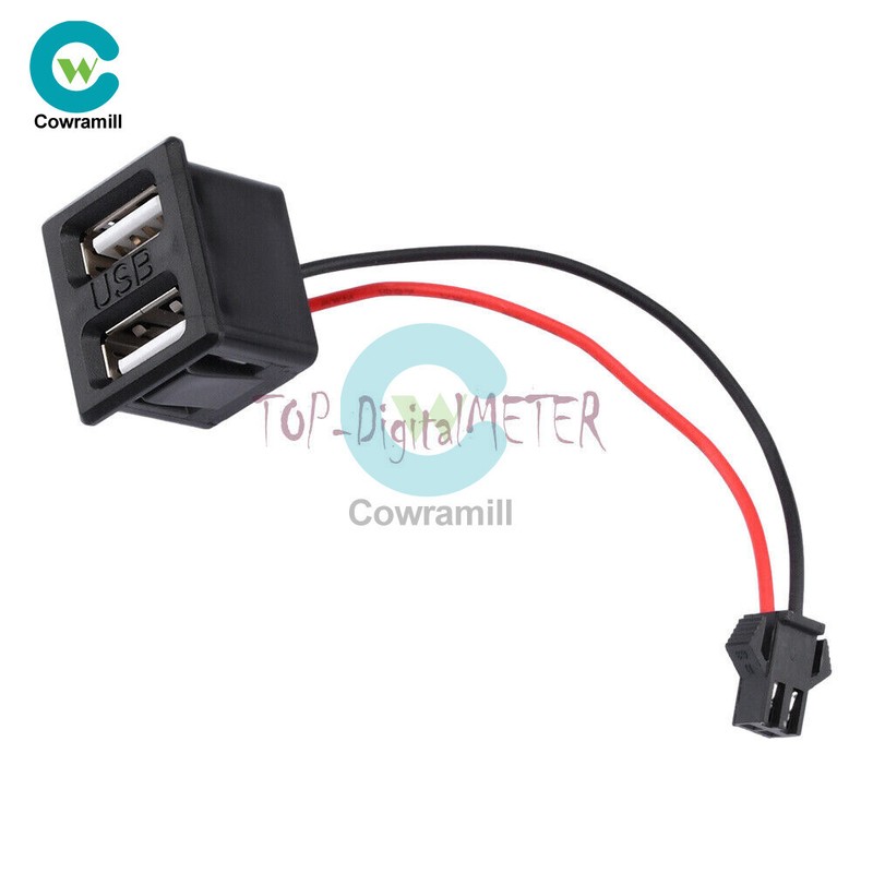 Dual USB Female Base Type-C Charging Socket Power Socket with Cable Connector.