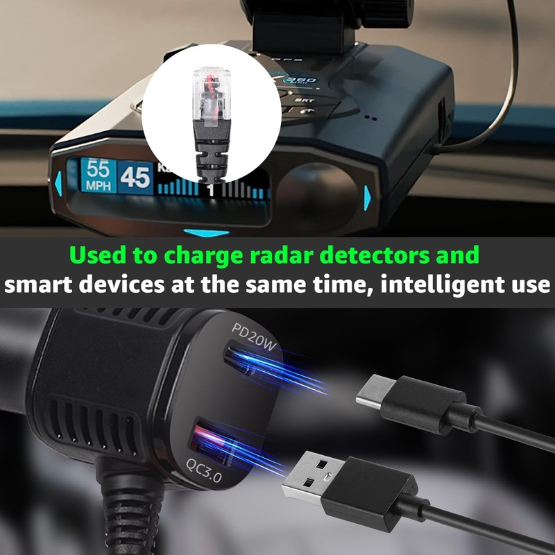 Radar Detector Power Cord with Dual Fast Charge Fit for Escort Max360 gallery