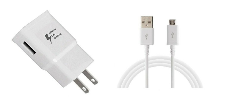 WALL ADAPTER+5 FEET MICRO USB FOR MOTOROLA E5 PLUS / E5 PLAY / E5 CRUISE (WHITE)
