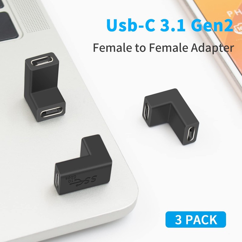 10pcs USB C 3.1 Female Up/Down Angled Coupler 10gbps Extension Adapter Connector gallery
