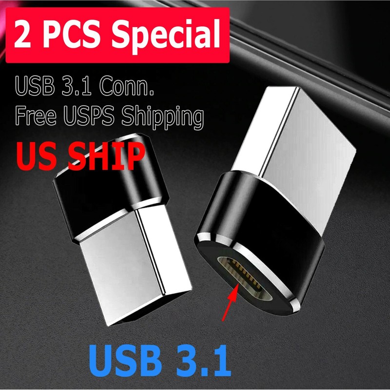 2 PACK USB C 3.1 Type C Female to USB 3.0 Type A Male Port Converter Adapter New