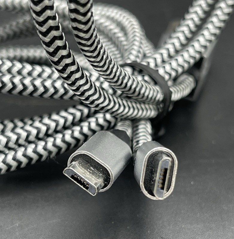 Lot of 2 Android Micro USB Cables Nylon Braided High Speed Charger Cords 31" gallery