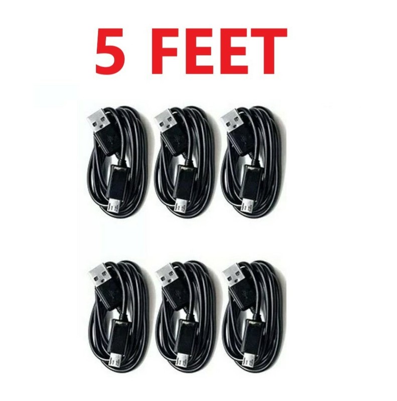 6x OEM 5FT Micro USB Charger Fast Charging Cable Cord For Samsung Android Black