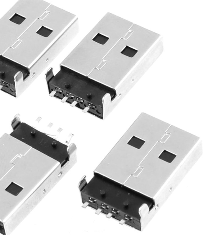 5 Pcs USB 2.0 Type a Male Jack Solder Connector, USB Repair Replacement Adapter