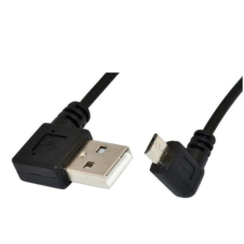 5Ft Angled 90 degree Micro USB Male to USB 2.0 Male Charge Cable Cord Stretch gallery