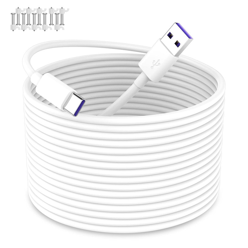 USB to USB C Power Cable for CCTV Camera, 33FT Type C Long Power Extension Cable