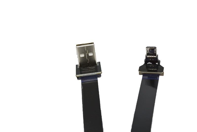 Long Flat Slim Thin Ribbon FPC Micro USB Male 90 Degree Angled up to Standard... gallery
