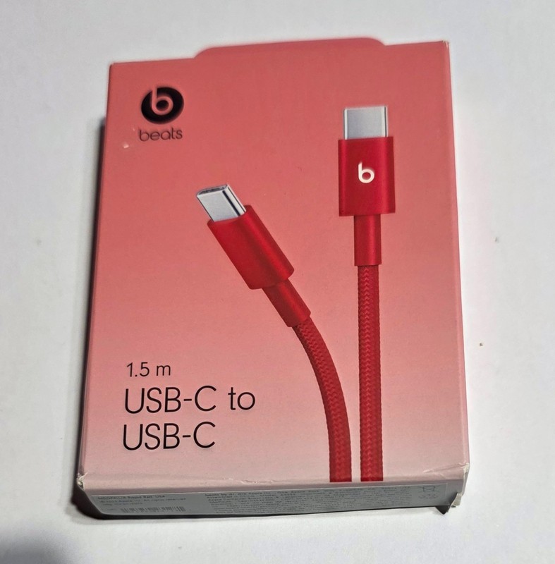 NEW OEM Rapid Red Apple Beats USB-C to USB-C 1.5m (5ft) Woven Cable MDGF4LL/A