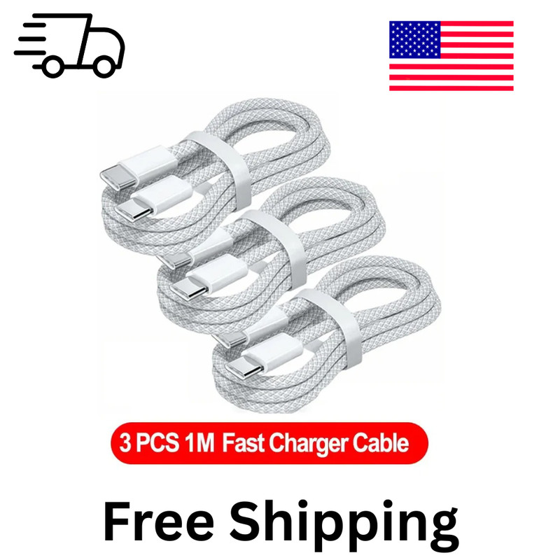3PCS USB C Cable to USB C 100W Fast Charging Charger Cable Supports Fast