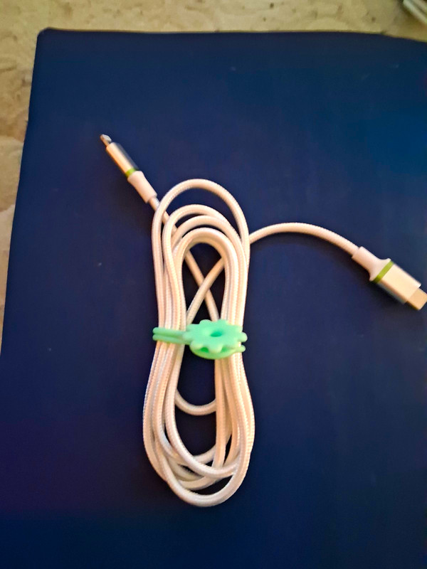 USB-C to 3.5mm Audio Cable White Braided Apple Compatible Less Than 10ft