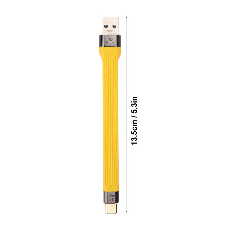 Short USB A to USB C Cable Portable Small FPC Flexible Cable PD 100w 5A 10Gbps gallery