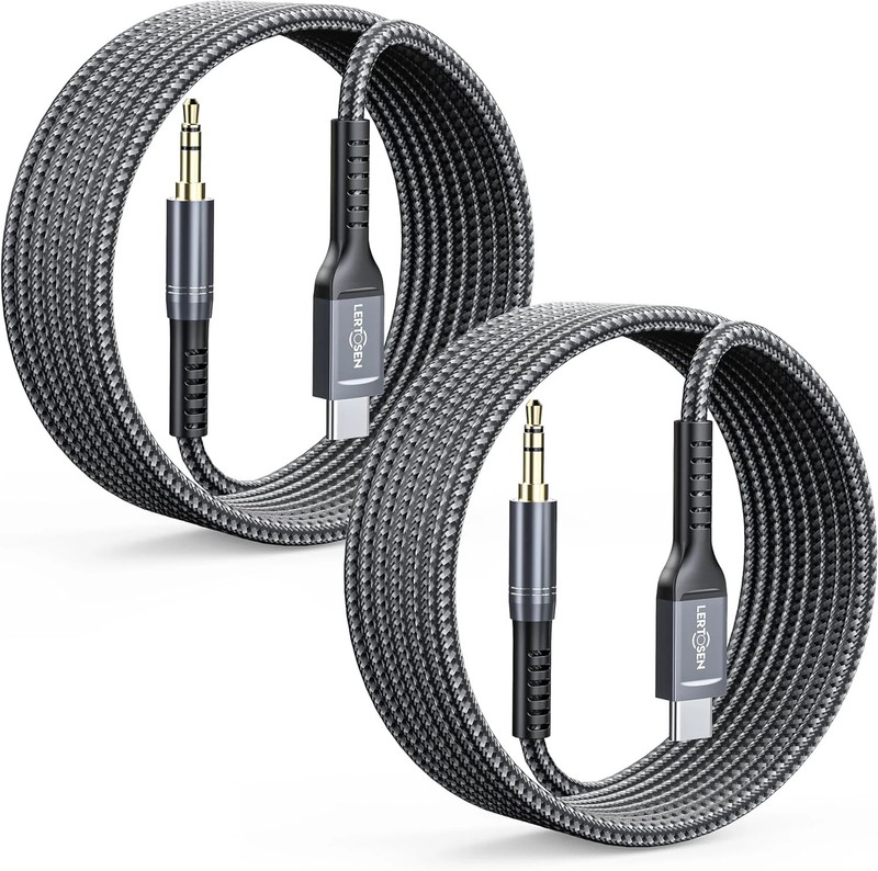 [4FT 2 Packs] USB C to 3.5mm Audio Aux Jack Cable,Type C to 3.5mm Headphone Car