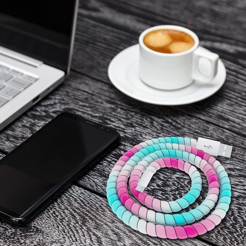 9 Pcs Spiral Cable Protector Headphone Cable Saver Pet Chew Wire Cable Protector gallery