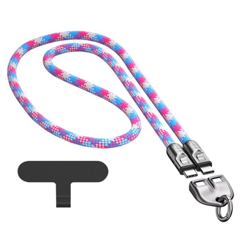 USB C Charges Lanyard 240W Speed Power Delivery 120cm for Mobile Phone Use