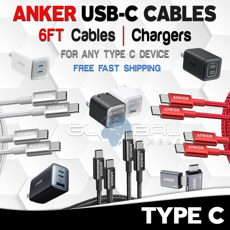 Anker USBC 6FT Cable OR Charger Fits Samsung Android iOS Phone Type C lot Fast