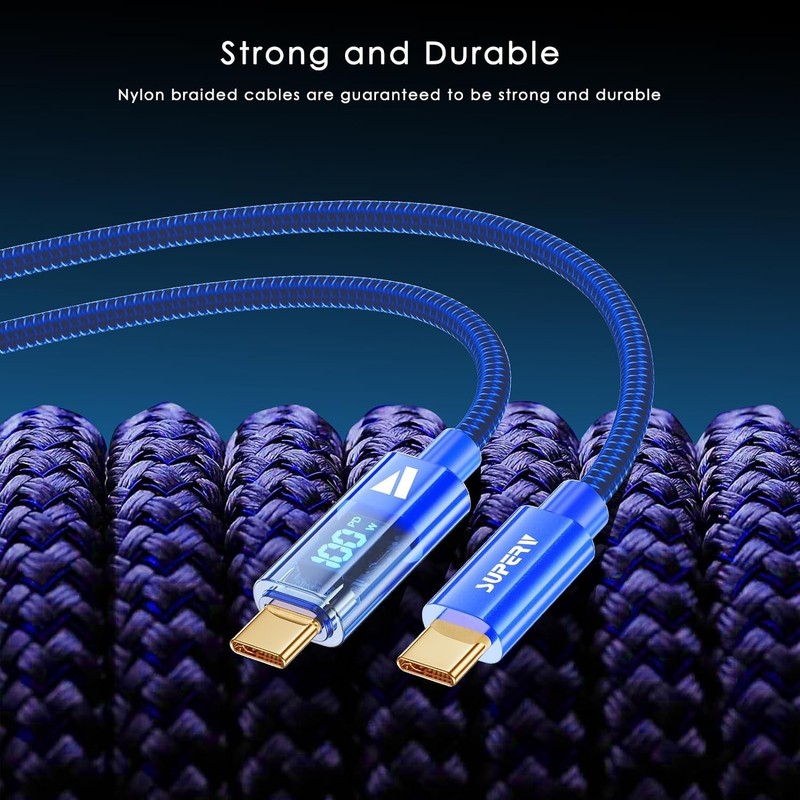 Versatile 6.6ft Type C Fast Charger Cable with LED Display for Safe Charging gallery