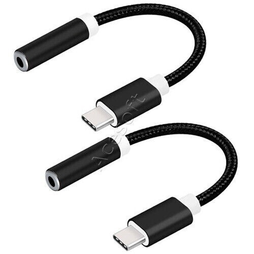 2x Type C to 3.5mm Earphone Adapter Connector for HTC Bolt HTC 10 Evo SmartPhone