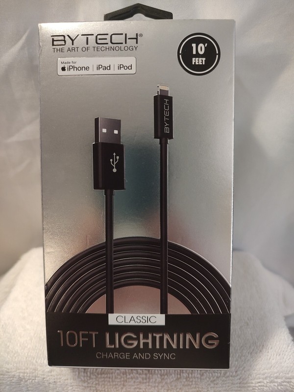 🔥 Bytech Litening Charge and Sync Cable, 10 ft., Black, Brand New Unopened