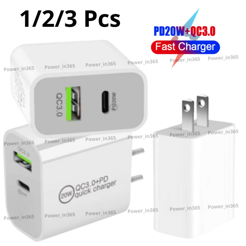 USB Type C 20W PD Power Adapter Cube For Android iPhone iPad Fast Charger Block
