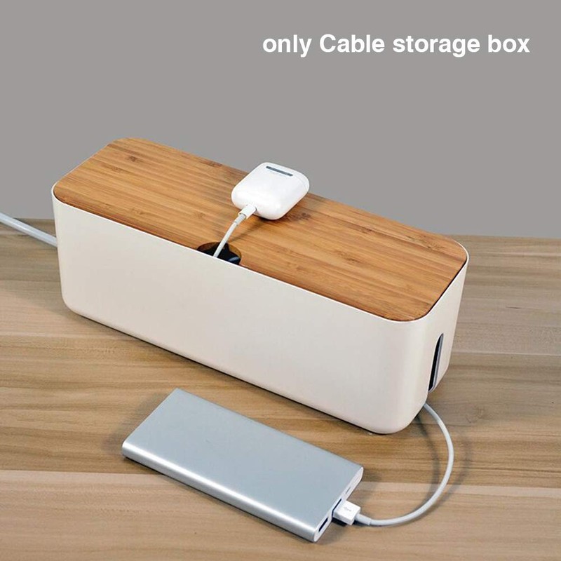 Cable Management Box - Wooden Style Large Cord Organizer to Hide black gallery