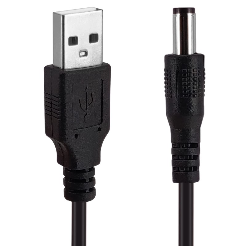 USB to DC 5.5x2.1mm Power Cord, 2-Pack 3FT USB 2.0 A to DC 5V Power Plug Char... gallery